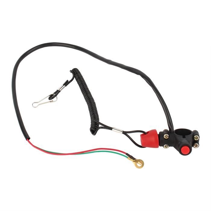 Cordon D’Arrêt D’Urgence Pour Bateau – Câble Acier Avec Clip Sécurité – Compatible Avec La Plupart Des Moteurs Hors-Bord