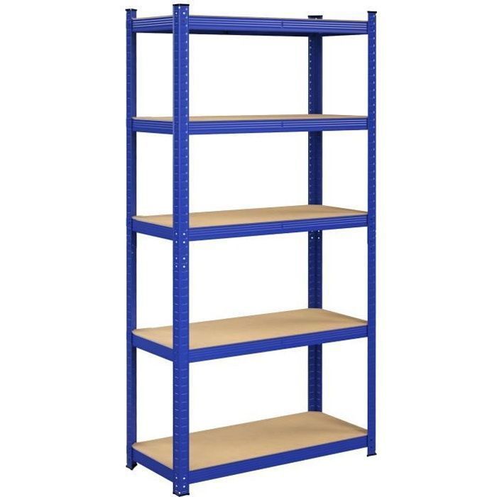 Étagère Charge Lourde métallique SONGMICS - 180 x 90 x 40 cm - 5 Niveaux - Bleu