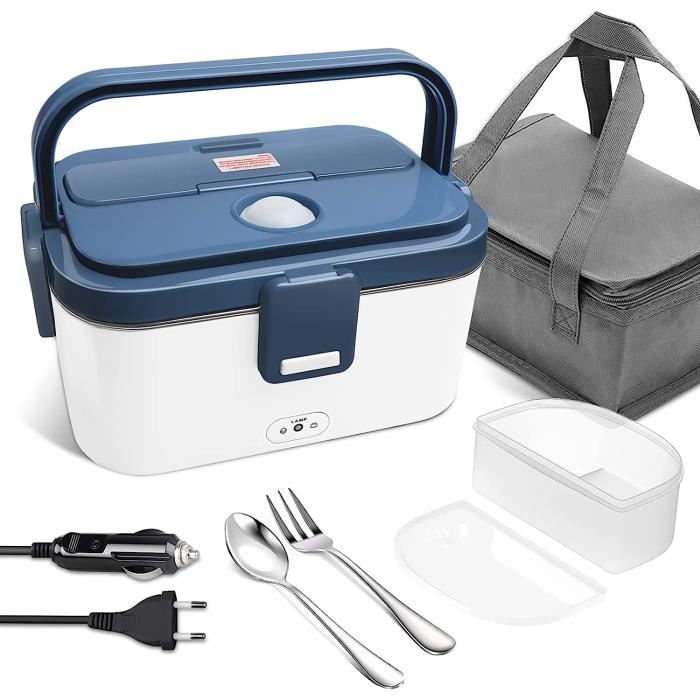LANMOU Lunch Box Chauffante 1.8L | Boîte Repas Électrique USB-C | Chauffage Rapide 30 Min | Acier Inox 304 | Sac Isotherme & Cuillère Pliable Inclus
