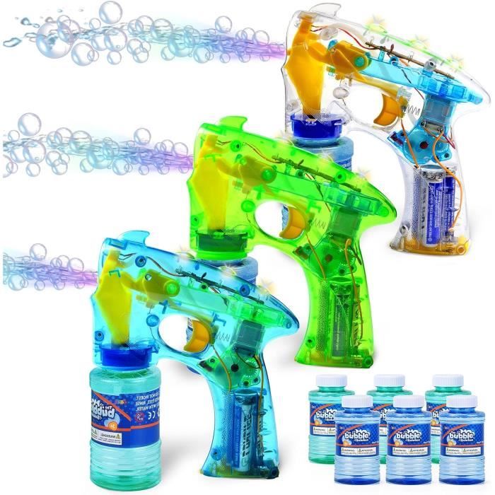 CIANBIFN Pistolet a Bulle pour Enfant 3pcs, Machine a Bulle avec 6 Bulles de Savon Liquide, Machines à Bulles de Savon pour Fêtes, Cadeaux de Mariage et Anniversaire, Jouets D'extérieur CIANBIFN Pistolet a Bulle pour Enfant 3pcs, Machine a Bulle avec 6 Bulles de Savon Liquide, Machines à Bulles de Savon pour Fêtes, Cadeaux de Mariage et Anniversaire, Jouets D'extérieur