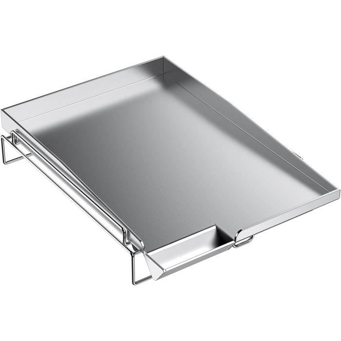 Plaque De Barbecue Onlyfire - Acier Inoxydable 36x25cm - Bac à Graisse - Cadre Amovible
