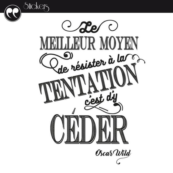 Stickers 50 X 70 Cm Citation Oscar Wild Cdiscount Maison