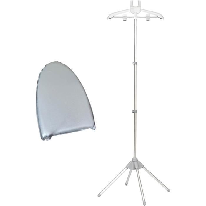 Support Repassage à Vapeur Pliable - Hauteur Réglable 84-160 Cm, Rotatif 360°, Avec Gant