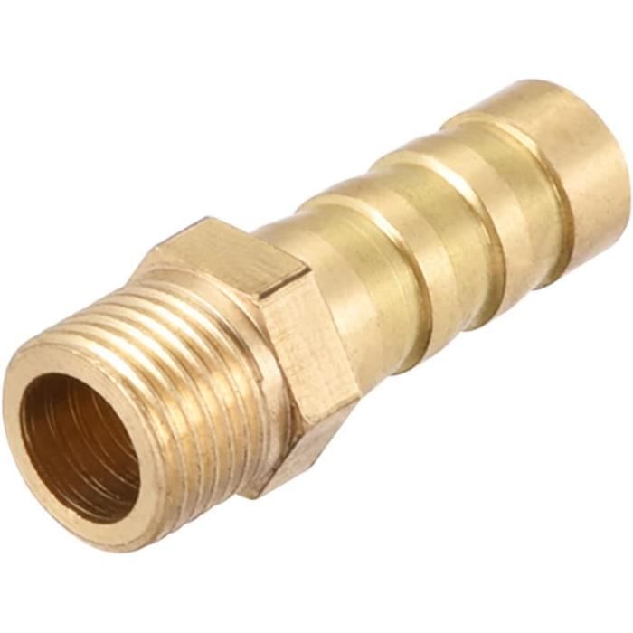 Raccords Barbillon Laiton QUARKZMAN - 8mm X 3/4 PT Femelle | Lot De 2 Pièces Doré | Pour Tuyaux Haute Pression