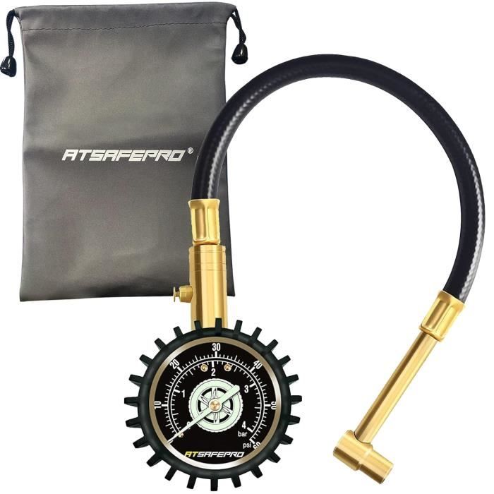 Manomètre Mécanique Pour Pression Des Pneus – 0-100 PSI – Pour Voiture, Camion, Moto, Vélo – Poche Compacte