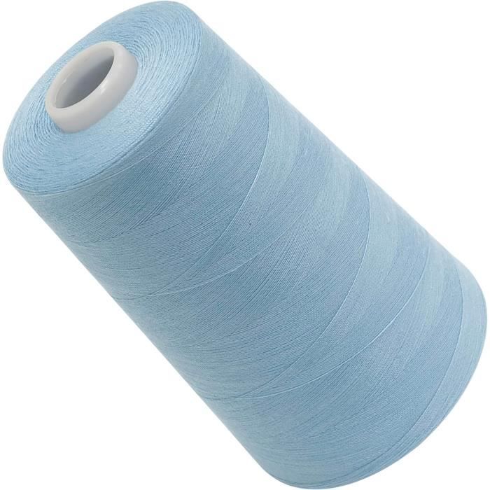 Lot De 4 Bobines De Fil à Coudre Pour Surjeteuse Bleu Clair - 2743 M - NE 40/2 - 100% Polyester