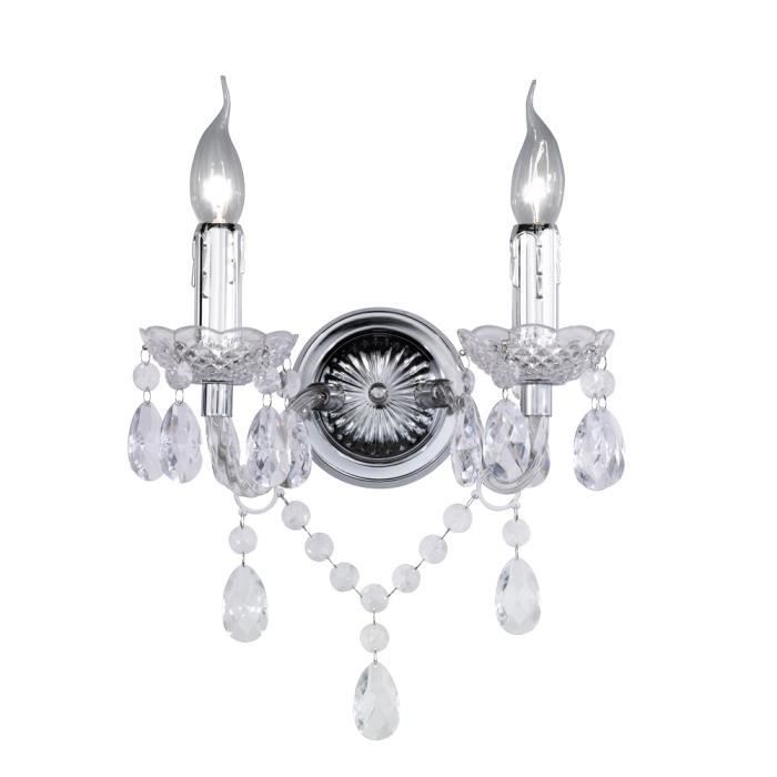 Applique baroque - TRIO - 2 Lampes - Gris - E14 - LED - Intérieur