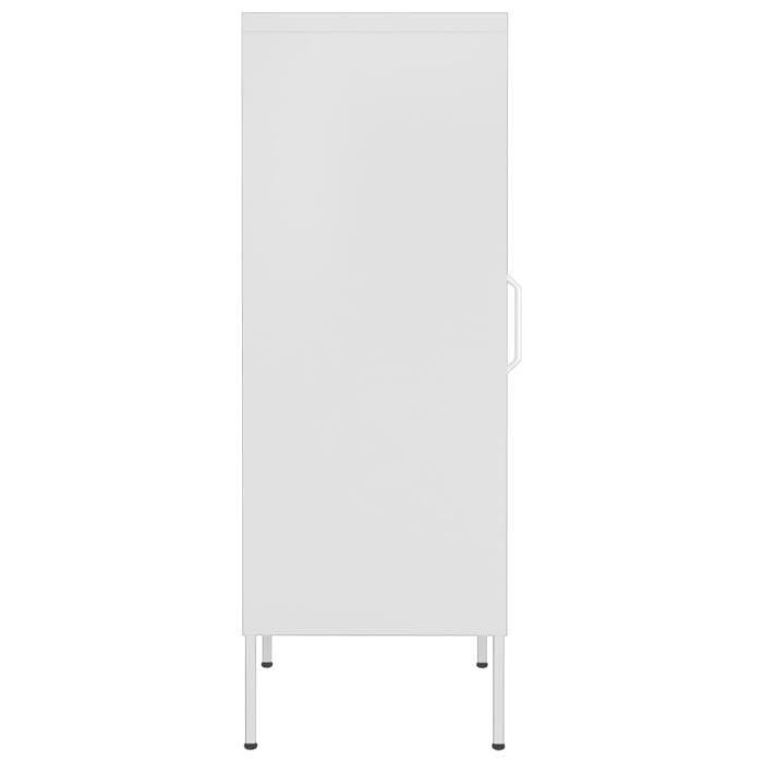 Armoire De Rangement Blanc 50x45x103,5 Cm - Bois D'ingénierie, 1 étagère - Idéale Bureau, Entrée, Rangement - Fixation Murale Incluse - 8