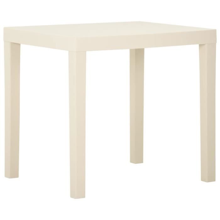 Vidaxl Table de jardin Blanc - vue 2