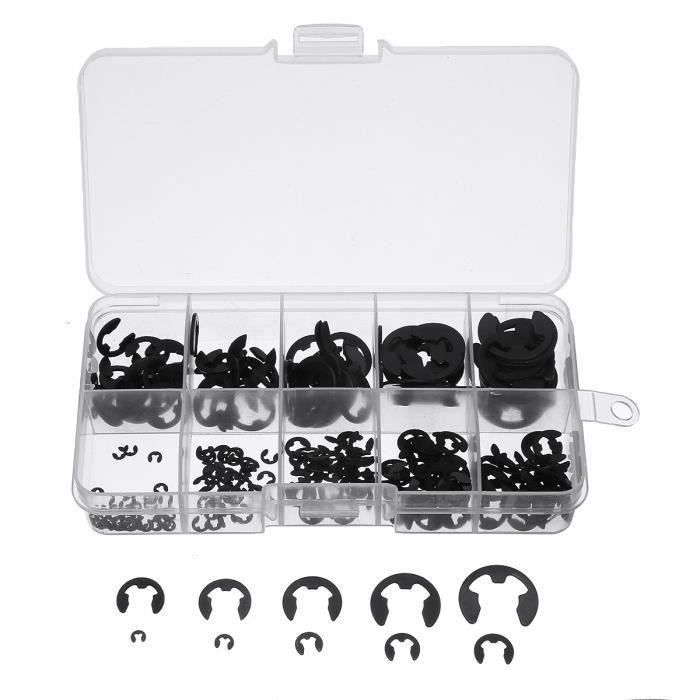200 Pcs Circlips Extérieurs 12 Mm - Anneaux Élastiques C En Acier Manganèse Noir - M3 à M75 Disponibles