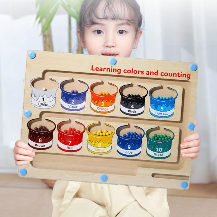 Labyrinthe Magnétique De Couleurs Et De Nombres, 3 En 1 Jouets