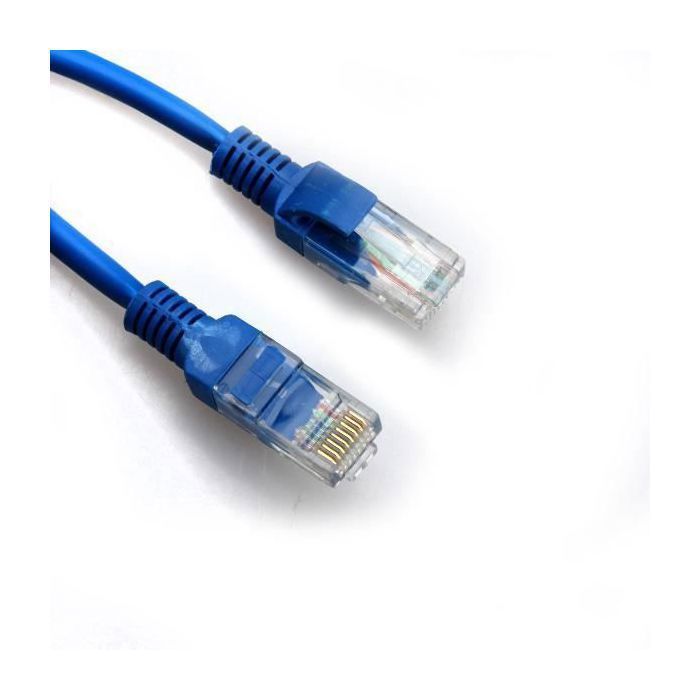 Fil Reseau Câble réseau Ethernet RJ45 CAT 5E - 20m - Bleu - UTP - FTP ...