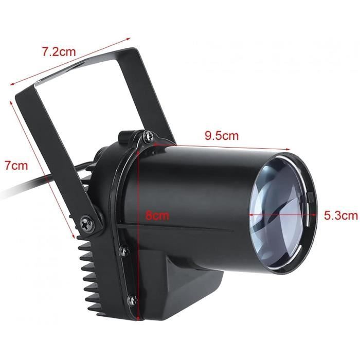 Projecteur LED 12W Pinspot - Faisceau Blanc Réglable Pour Scène, Mariage, Discothèque - Support Mur/sol/plafond