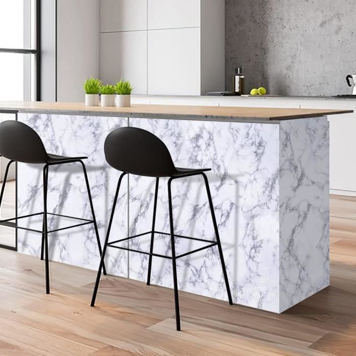 Arthome Blanc Marbre Papier Contact,44Cmx3M Papier Peint Auto Adhesif ...