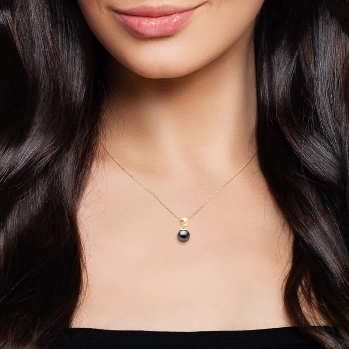 Collier Perle De Tahiti Véritable En Or 18 Carats - Avec Certificat D'authenticité - Neuf