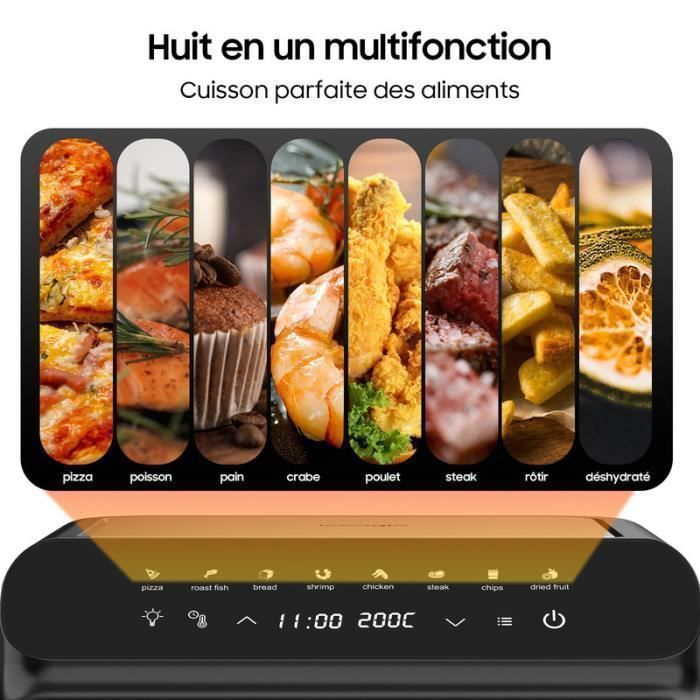 Air Fryer Iceagle 9L XXL 2000W - Friteuse Sans Huile Double Résistance - 12 Fonctions + Fenêtre - Métal 360°