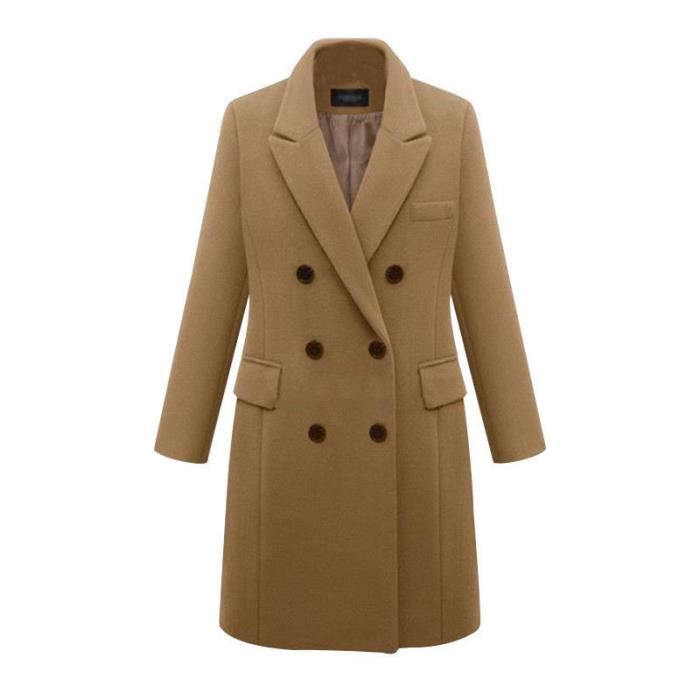 Manteau de laine Trench-coat chaud en laine d'hiver pour femmes