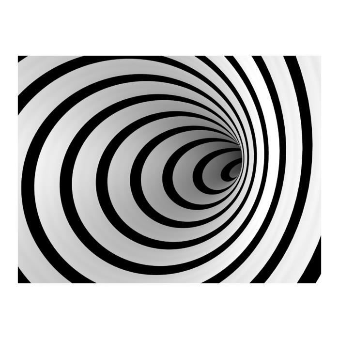 Papier peint 3D et Perspective Tunnel 3D noir et blanc 350x270 cm ...