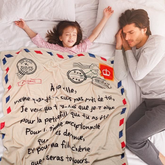 Couverture Personnalisée 'À Ma Fille' | Molleton Doux Avec Message Français | Cadeau Naissance, Anniversaire, Noël De Maman - 14