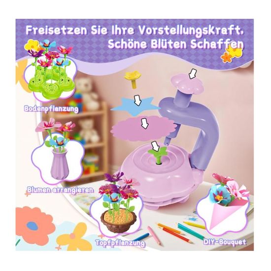 Gaethra Activité Manuelle Fille, Jouet Fleurs pour Enfant 3 4 5 6 7 8 9 10 Ans, Création Bouquet de Fleurs DIY, Cadeau Bricolage Créatif pour Fille 3 Ans+, Cadeaux de Noël