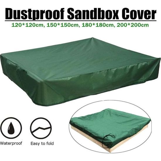 Bâche De Protection Pour Bac à Sable – Tissu Oxford Imperméable 150x150 Cm, Avec Cordon De Serrage Et Sac De Rangement