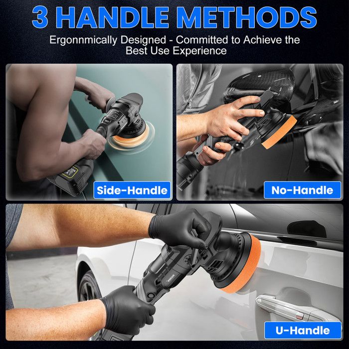 Polisseuse à Batterie 21V Compatible Makita – Kit Avec 2 Batteries – Pour Polissage Voiture, 2800-6000 Tr/min