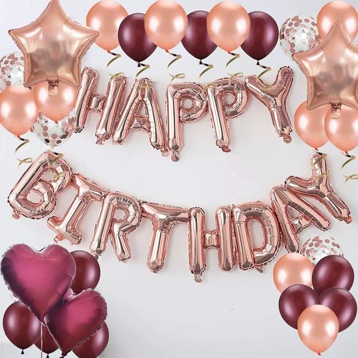 Generic Ballon Happy Birthday Rose Gold Pour décoration Anniversaire à prix  pas cher