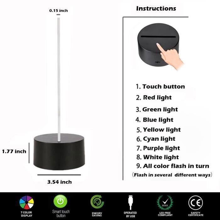 Lampe Veilleuse 3D Basket Dunk Avec Télécommande - Fabriqué En France, 16 Couleurs, USB