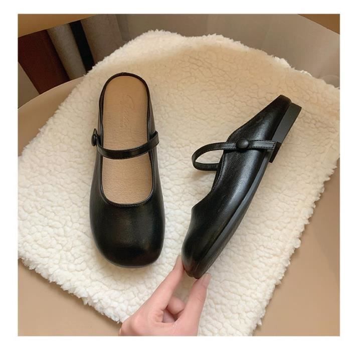 Mules Femme Similicuir Mode Talon plat Elégant Respirant