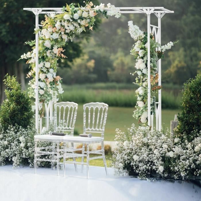 Arche De Jardin En Acier Inoxydable Réglable - Support Pour Plantes Grimpantes, Décoration Mariage, 150-350 Cm De Large