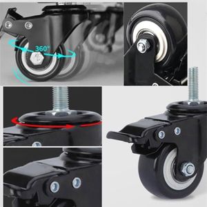 Lot De 4 Roulettes Pivotantes Nylon 360° - Filetage M8x13mm, Charge 20kg/roue, Noires, Uxcell