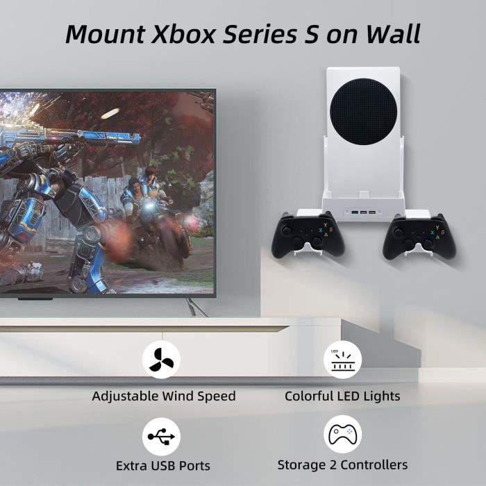 Support de refroidissement mural pour console Xbox Series S, lumière LED  RVB, contrôleur de manette de jeu, - Cdiscount Informatique