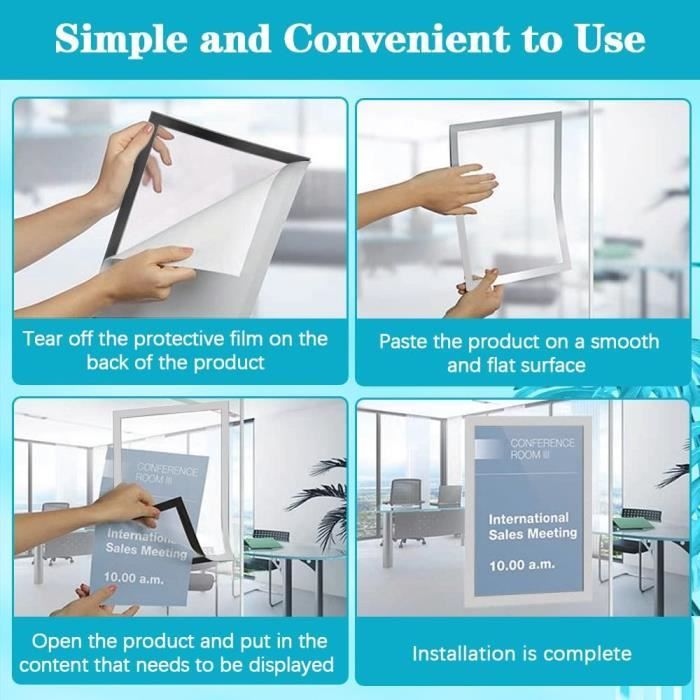 Générique A4 Magnetic Children Photo Cadre, Cadre D'image Magnétique, Affichage Photo Amovible, Utilisation Polyvalente, Design Élégant Et Moderne, 21 X 29,7 Cm / 8,27 X 11,7 Pouces, Pour La Maison