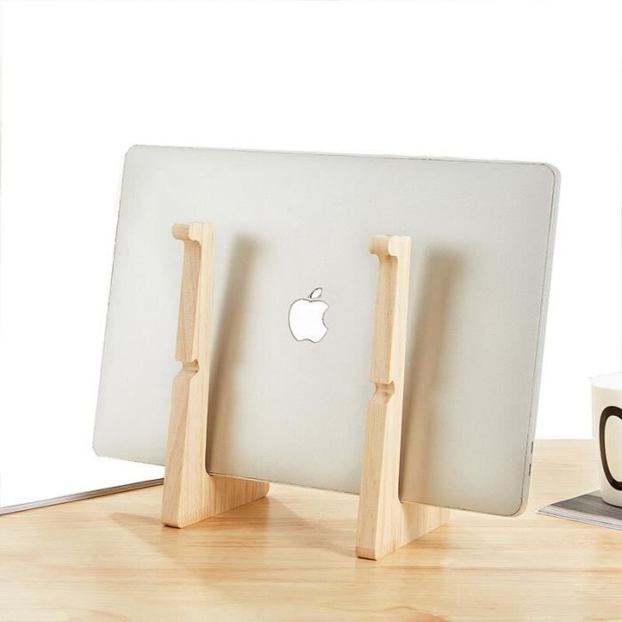 Support tablette,Support de support d'ordinateur portable en bois 2 en 1  support de stockage de hauteur accrue - Type wood stand - Cdiscount  Informatique