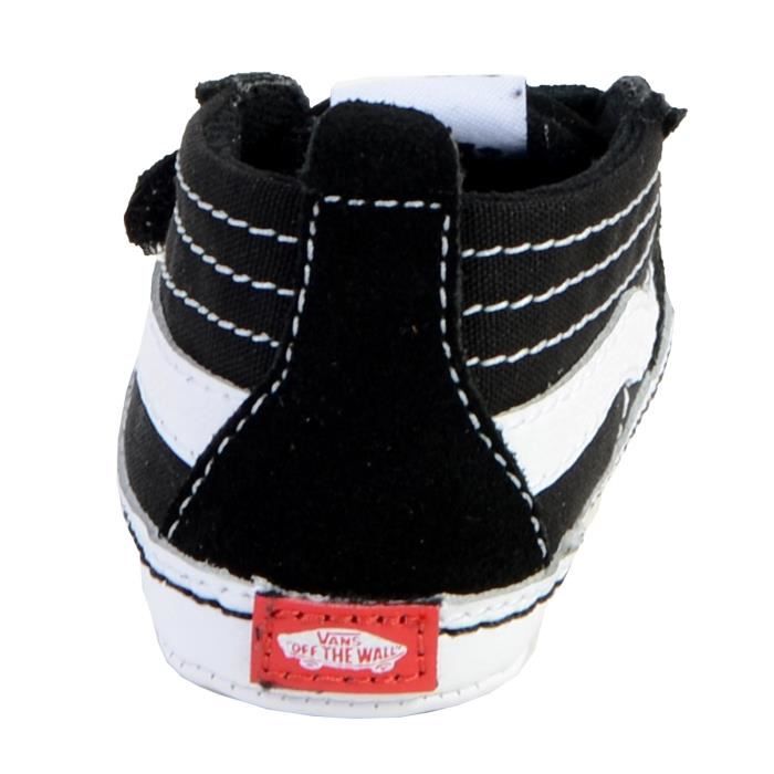 Basket Bebe Vans SK8 HI Crib Version haute Cuir Textile Scratch