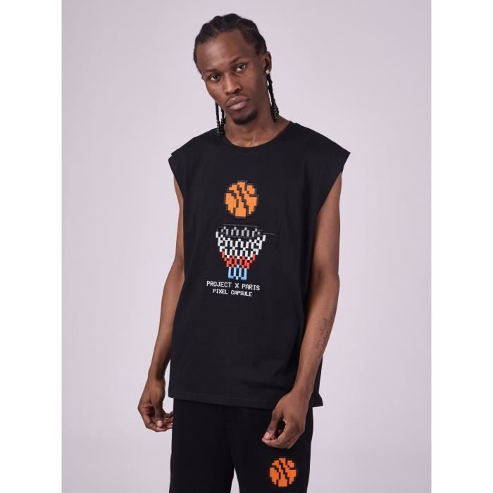 PROJECT X PARIS Tee shirt sans manche design basketball pixel