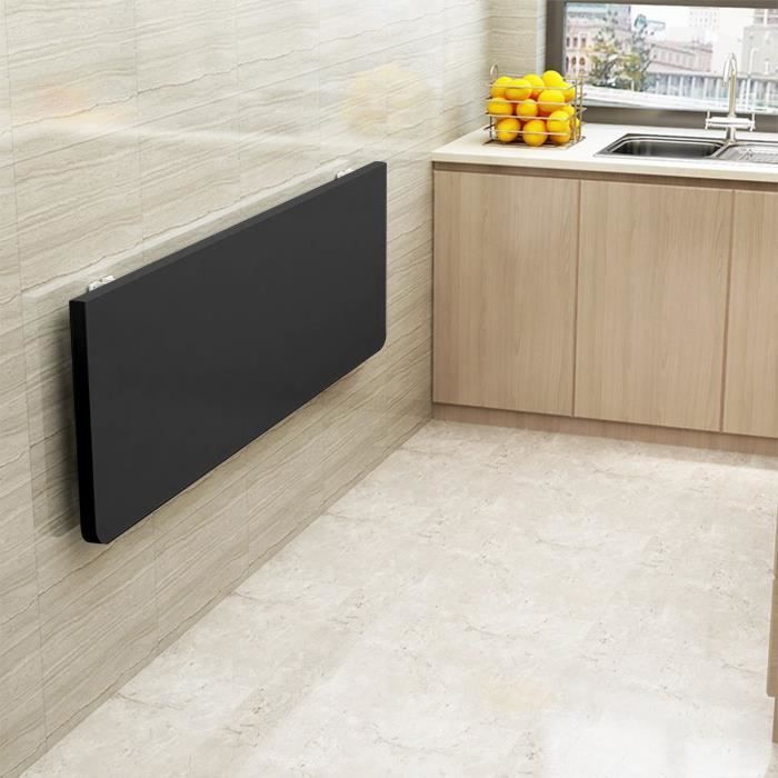 Table Murale Rabattable RELAX4LIFE 80x60 Cm – Double Pliage, Support Triangulaire Solide, Table Pliante Cuisine/Salon/Bureau Blanc