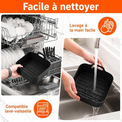 Dessous De Plat En Silicone Pour Ninja Crispi Air Fryer FN101 - Résistant à La Chaleur 230°C, Antidérapant | Protection Pour Plan De Travail Cuisine