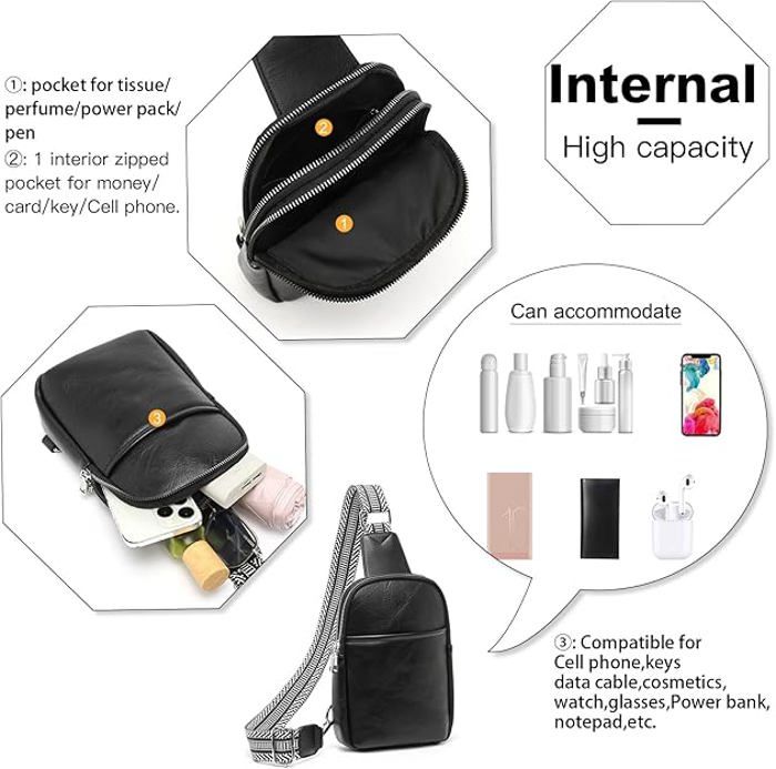 CLUCI Sac De Poitrine Pour Femme Et Homme - Sac Banane Cuir PU Beige, Bandoulière Réglable, Idéal Voyage Sport Et Quotidien