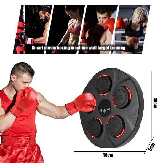 Machine De Boxe Musicale Murale Zinueen – Avec LED, Bluetooth, écran Tactile – Pour Fitness Maison, Défouloir – 32x27,5 Cm