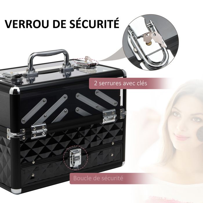 Boîte de rangement de maquillage avec miroir LED et 2 tiroirs, boîte de rangement multifonctionnelle pour soins de la peau et cosmétiques | Leroy Merlin Boîte de rangement de maquillage avec miroir LED et 2 tiroirs, boîte de rangement multifonctionnelle pour soins de la peau et cosmétiques | Leroy Merlin