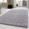 Tapis Shaggy Longue Pile Facile Dentretien Tapis De Couleur Unie Gris Clair 200x290 Cm