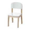 Chaise pour enfant - ROBA - Bois laqué blanc - Hauteur d'assise 31.5 cm - Design moderne et incurvé-0