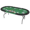 Table de poker pliable pour 9 joueurs - VIDAXL - Ovale - Vert et noir-0