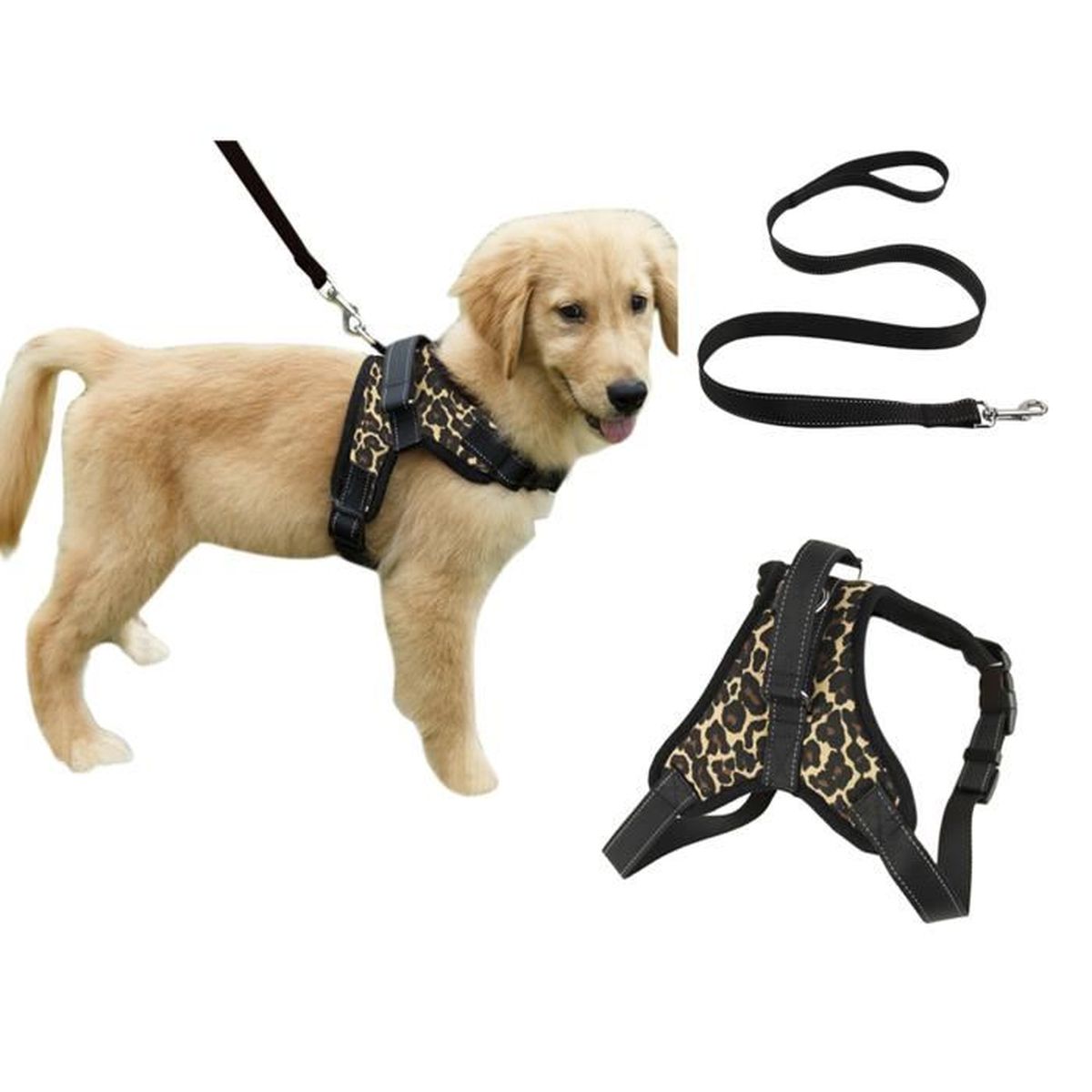 PAWTITAS Harnais Maille r/éfl/échissant pour Chien Dressage /à la Promenade de Votre Chiot//Chien de Grand Taille Rouge Harnais r/églable ou Harnais Gilet