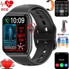 XtraDiTech Montre Connectée ECG Cardiofréquencemètre Thermomètre Moniteur Multiparamétrique Écran HD 1,81 Rectangle 2 Bracelets