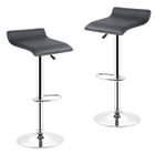 Lot de 2 Tabourets de Bar - QUIIENCLEE - Noir - Réglable en hauteur - Style Contemporain - Design
