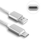 E.F.CONNECTION Câble USB Type C - Non spécifié - 1M - Nylon Argenté - Compatible avec plusieurs smartphones
