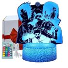 SINOLUX Lampe a poser Veilleuse 3D pour Enfants,Naruto Anime Veilleuse,Télécommande 16 Couleurs,Déco Chambre Garçon Fille Cadeau