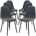 DRMKER Lot de 6 Housse de Chaise Scandinave Imperméable Housse Chaise Salle a Manger Housse de Chaise Extensible Jacquard, Gris